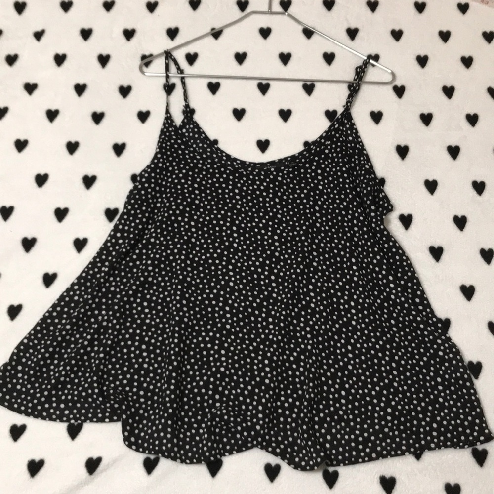 Apt 9 black and white polka dot tank